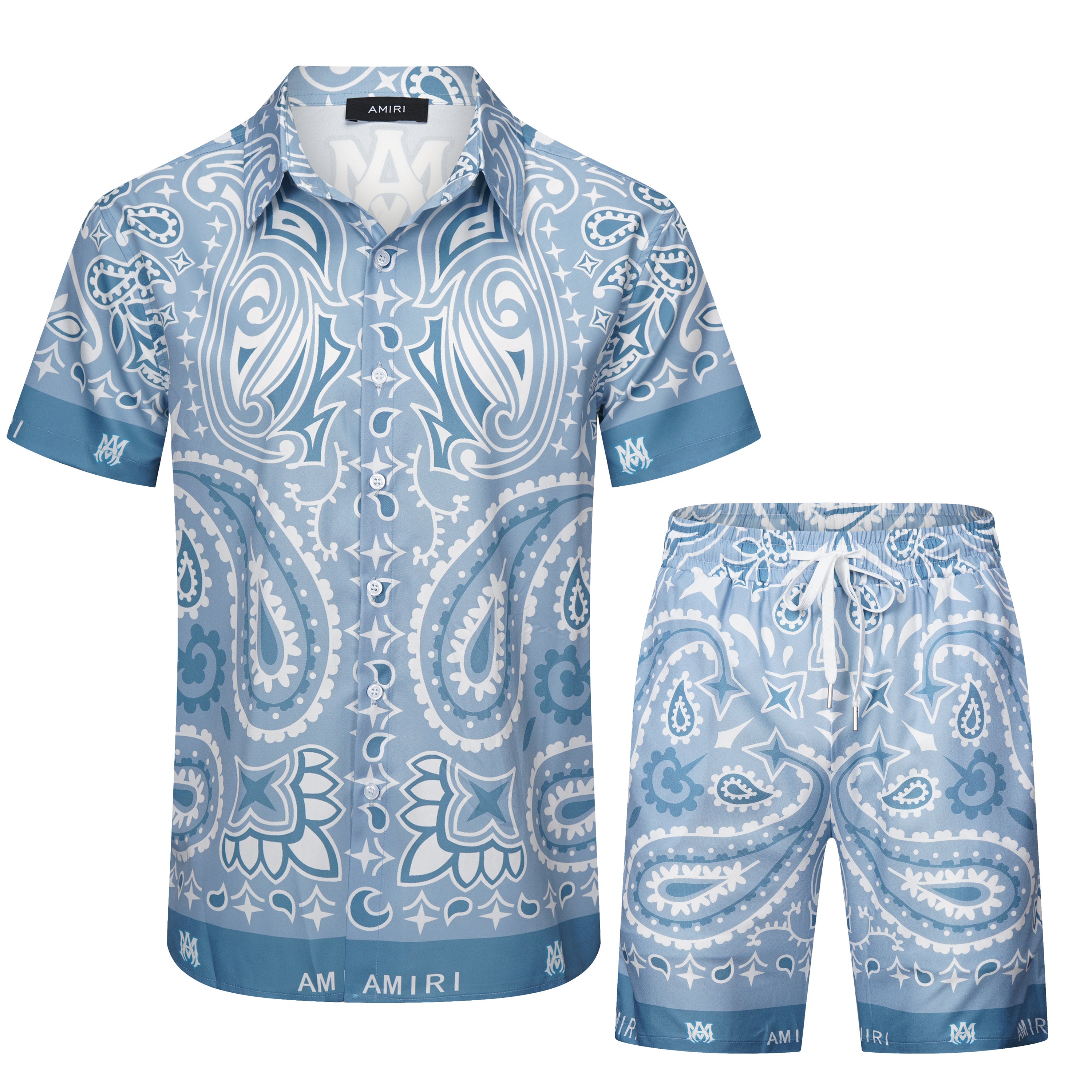 AMIRI 2025 Spring and early spring silk shorts and shirt suit